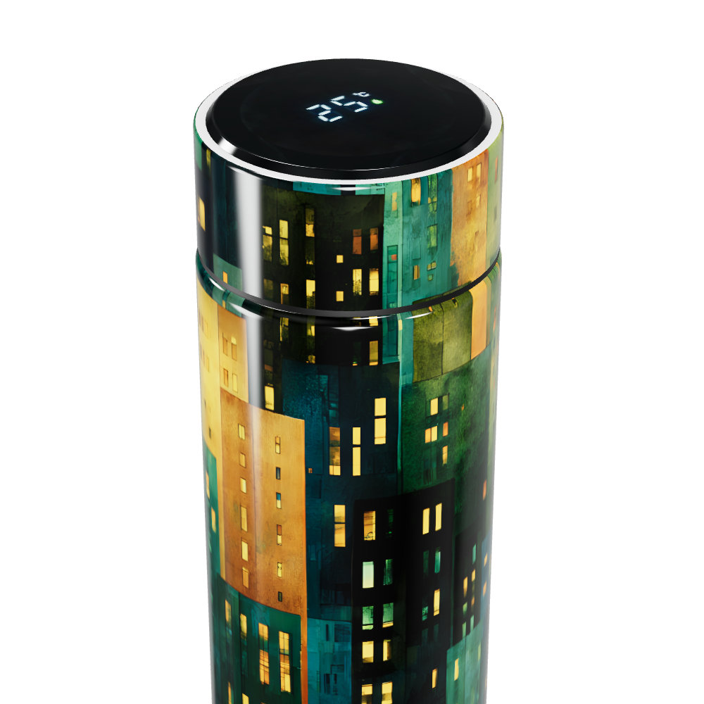 Garrafa Térmica Touch - Estampa Urbana Colorida