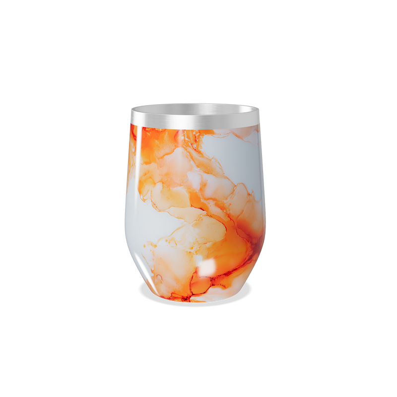 Copo Térmico Slim - Estampa Abstrata Laranja