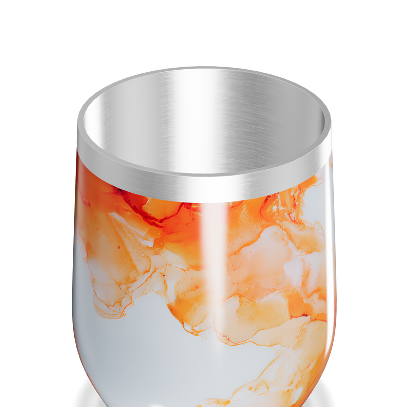 Copo Térmico Slim - Estampa Abstrata Laranja