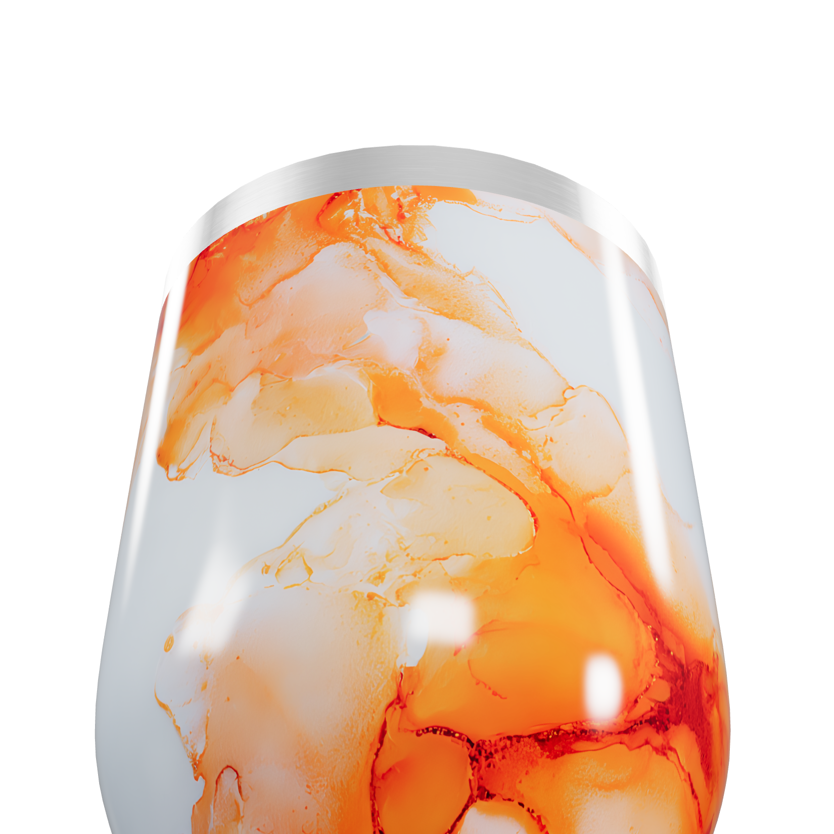 Copo Térmico Slim - Estampa Abstrata Laranja