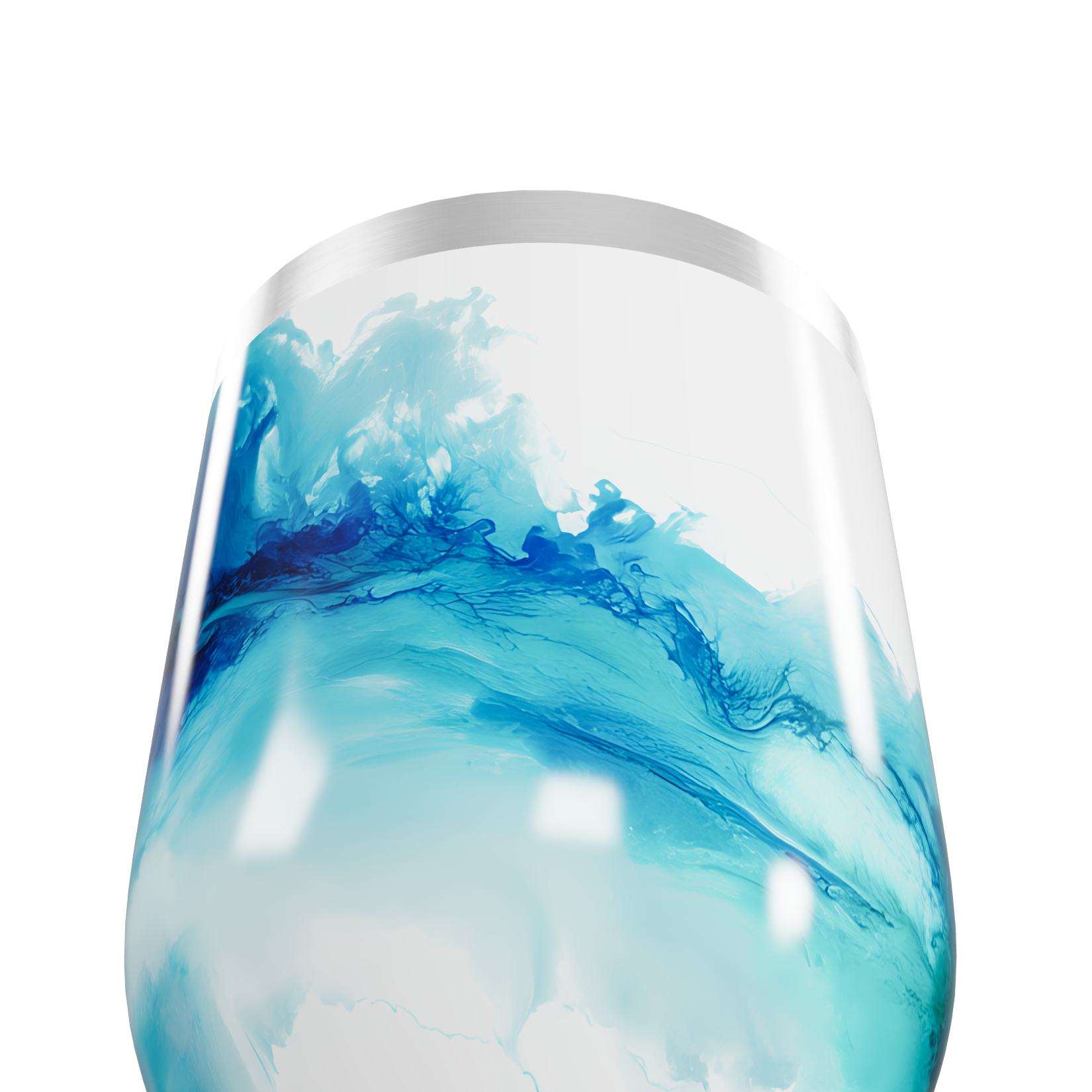 Copo Térmico Slim - Design Azul Marmorizado