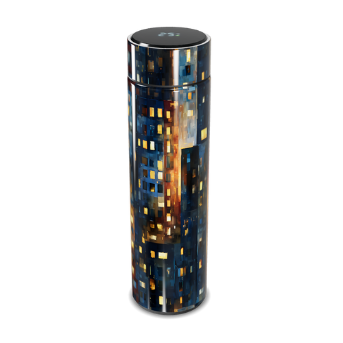 Garrafa Térmica Touch - Estampa Urbana LED