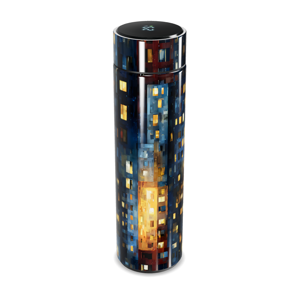 Garrafa Térmica Touch - Estampa Urbana LED
