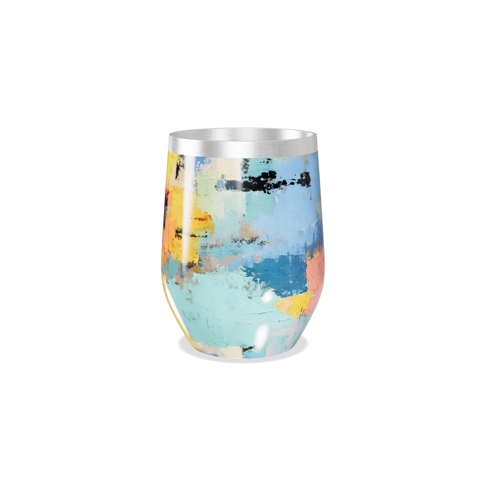 Copo Térmico Slim - Abstrato Multicolorido Inox