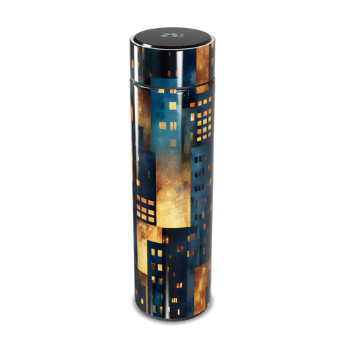 Garrafa Térmica Touch - Estampa Urbana Noturna