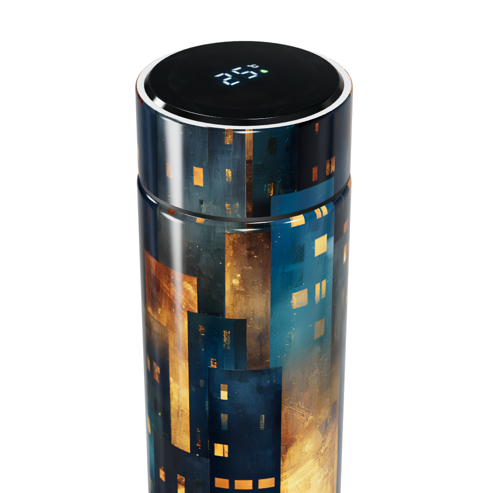 Garrafa Térmica Touch - Estampa Urbana Noturna