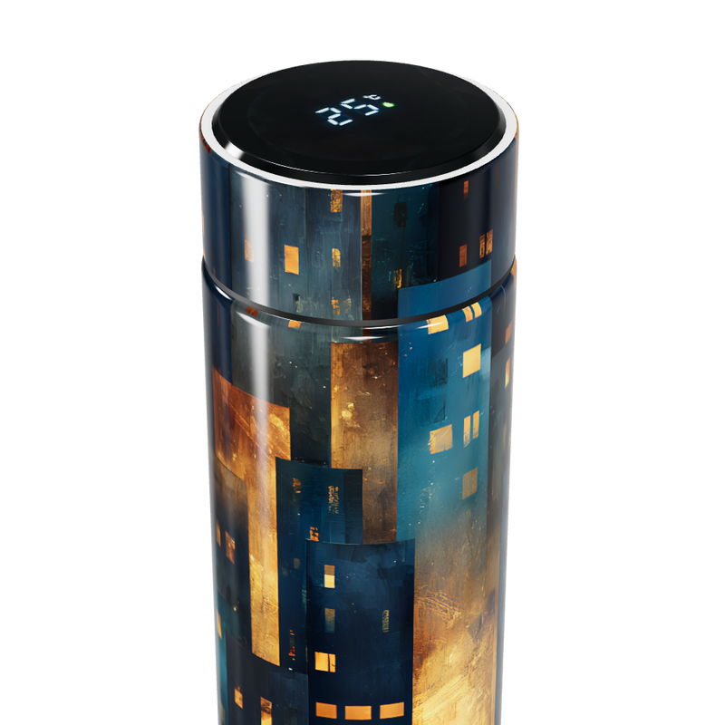 Garrafa Térmica Touch - Estampa Urbana Noturna