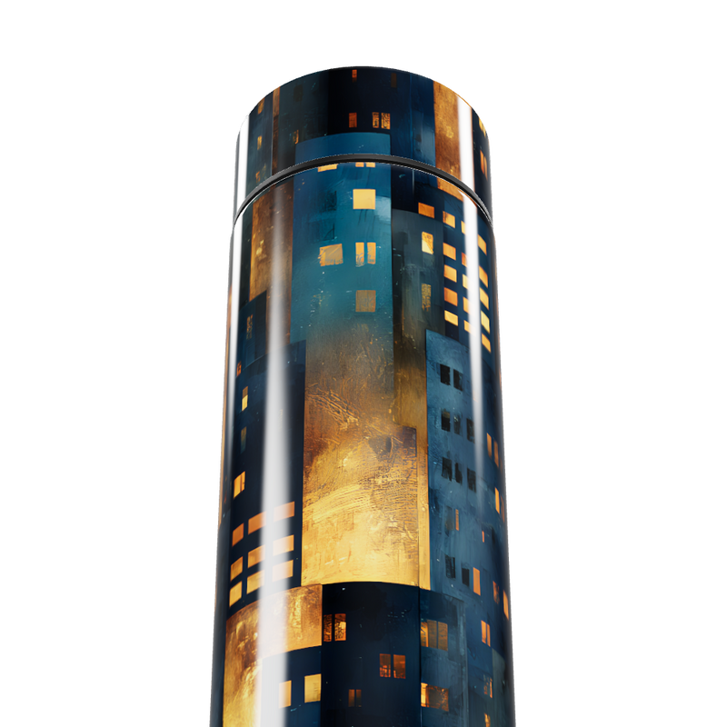 Garrafa Térmica Touch - Estampa Urbana Noturna