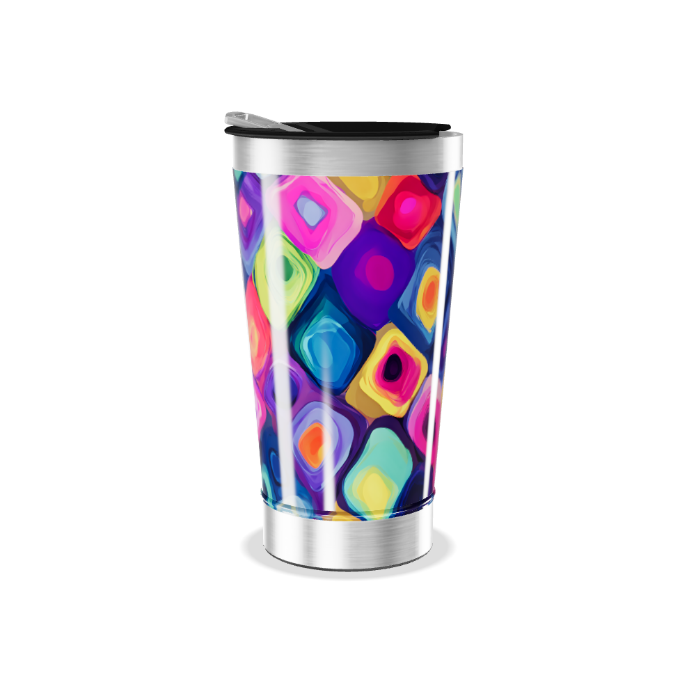 Copo Térmico - Estampa Colorida Abstrata