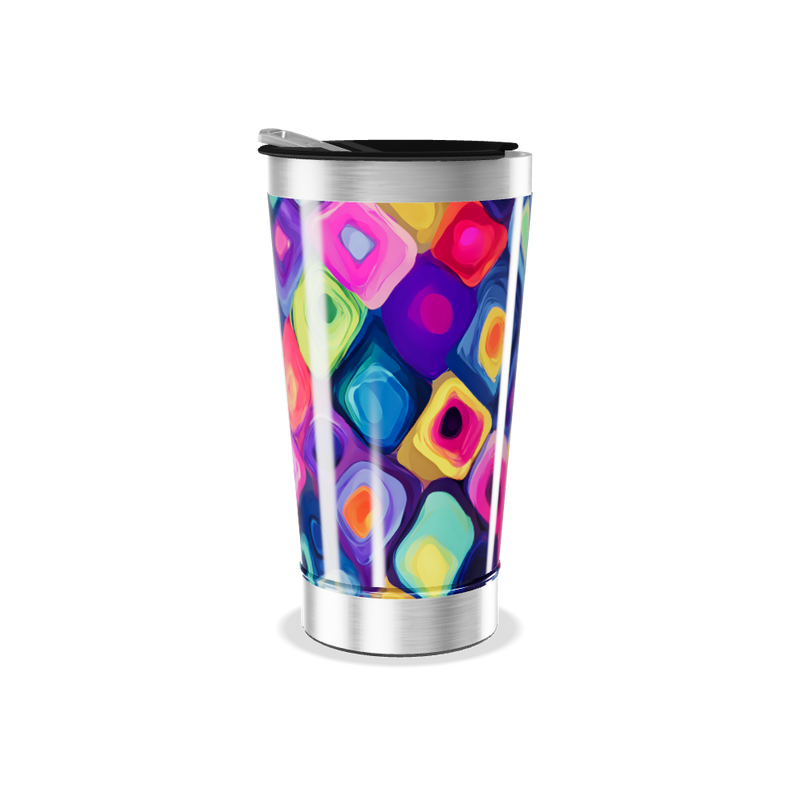 Copo Térmico - Estampa Colorida Abstrata