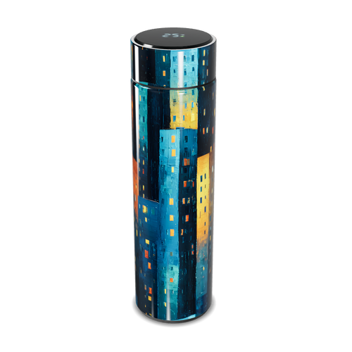 Garrafa Térmica Touch - Estampa Edifícios Urbanos