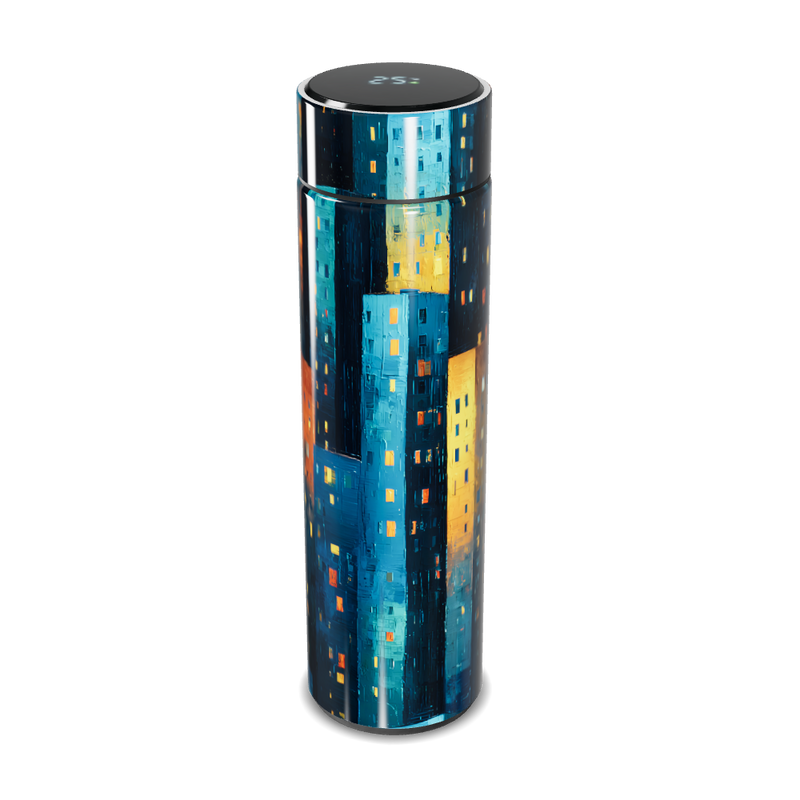 Garrafa Térmica Touch - Estampa Edifícios Urbanos