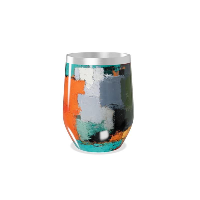 Copo Térmico Slim - Colorido Abstrato Inox