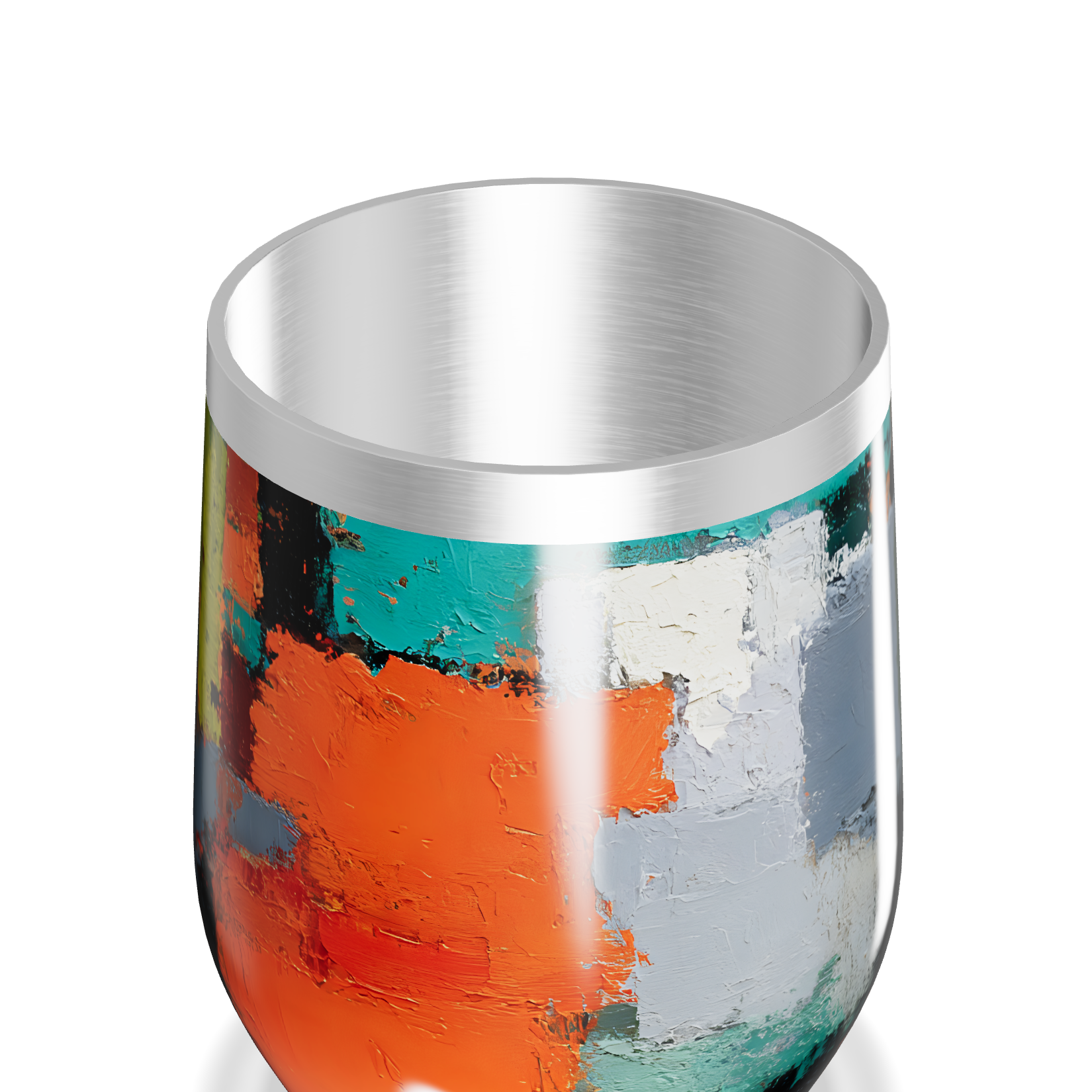 Copo Térmico Slim - Colorido Abstrato Inox