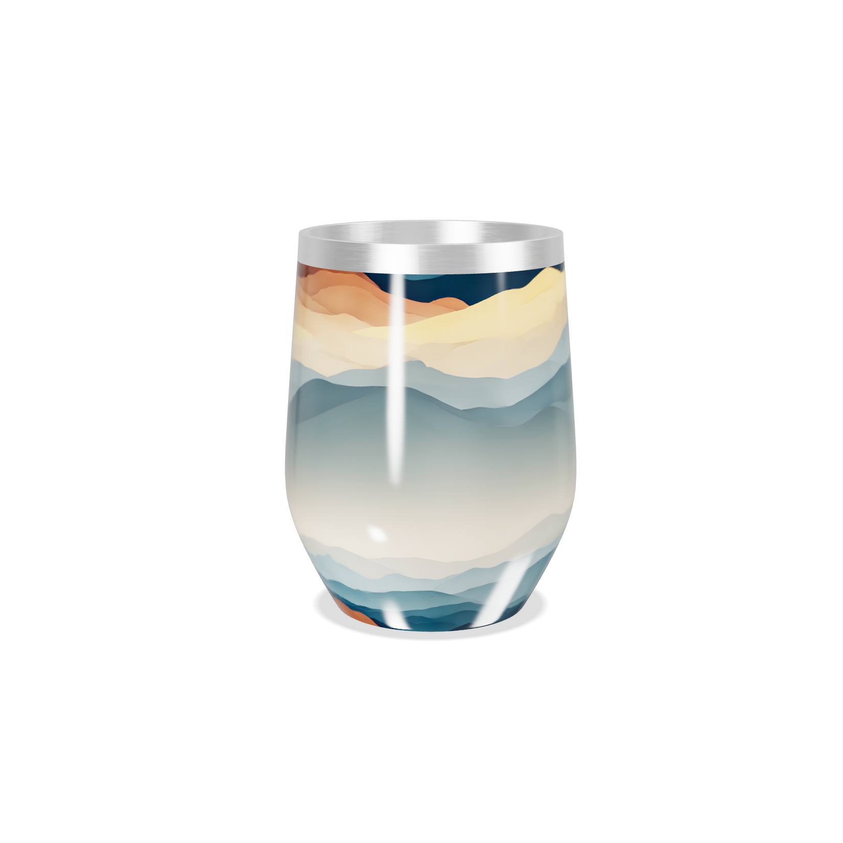 Copo Térmico Slim - Design Ondas Coloridas