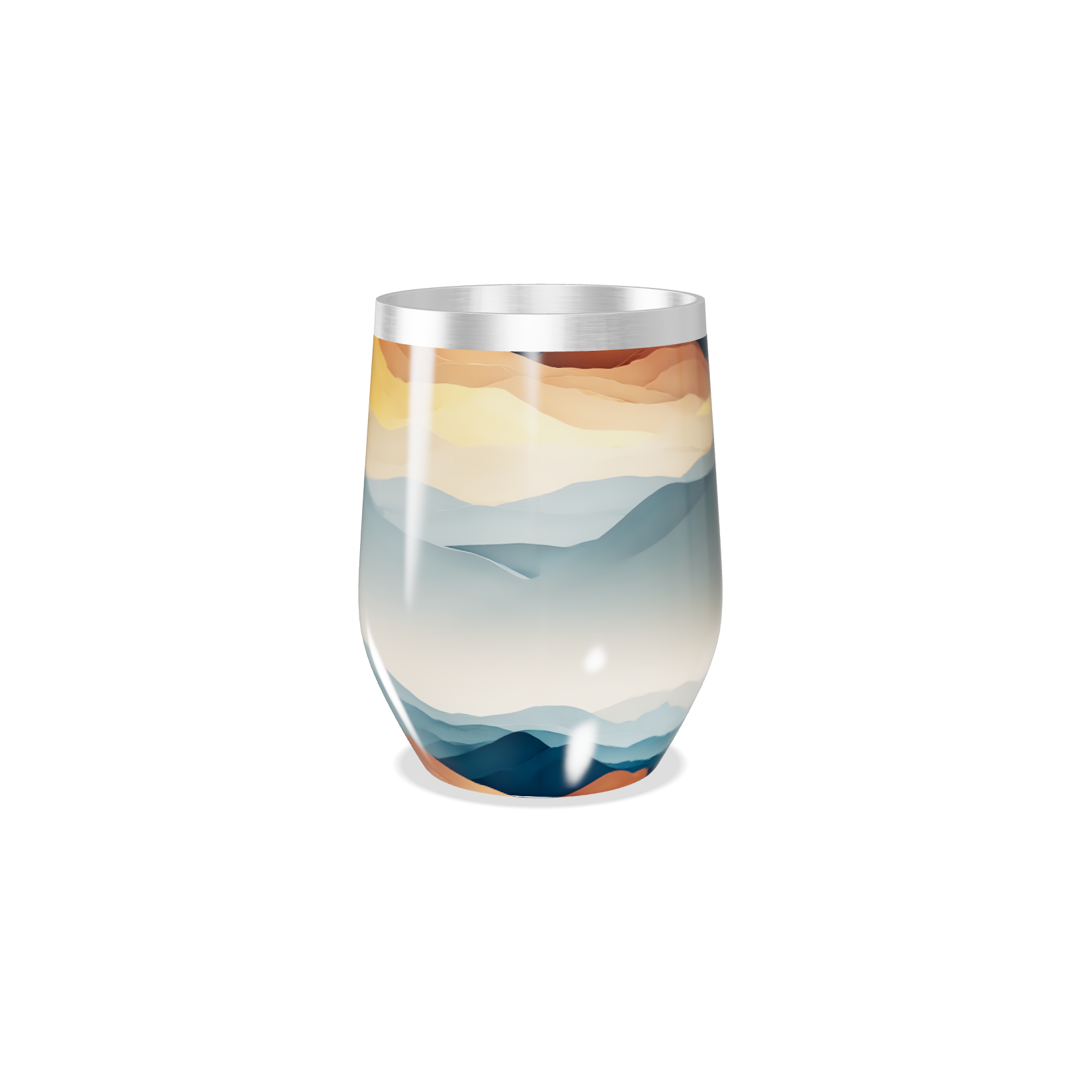 Copo Térmico Slim - Design Ondas Coloridas