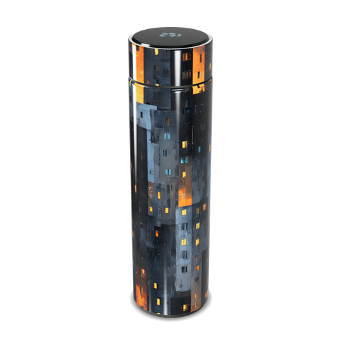 Garrafa Térmica Touch - Estampa Urbana Colorida