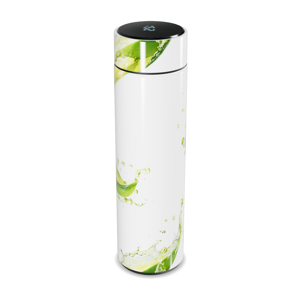 Garrafa Térmica Touch - Branca com Design Verde