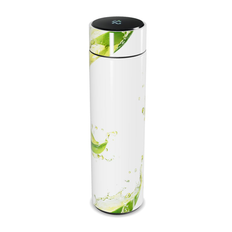 Garrafa Térmica Touch - Branca com Design Verde