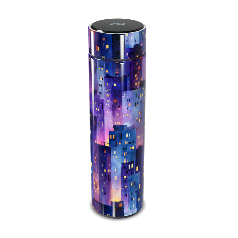 Garrafa Térmica Touch - Estampa Urbana Colorida