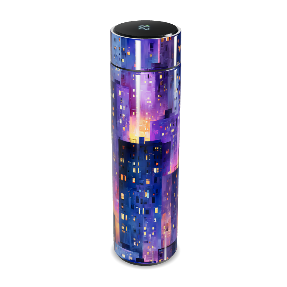 Garrafa Térmica Touch - Estampa Urbana Colorida