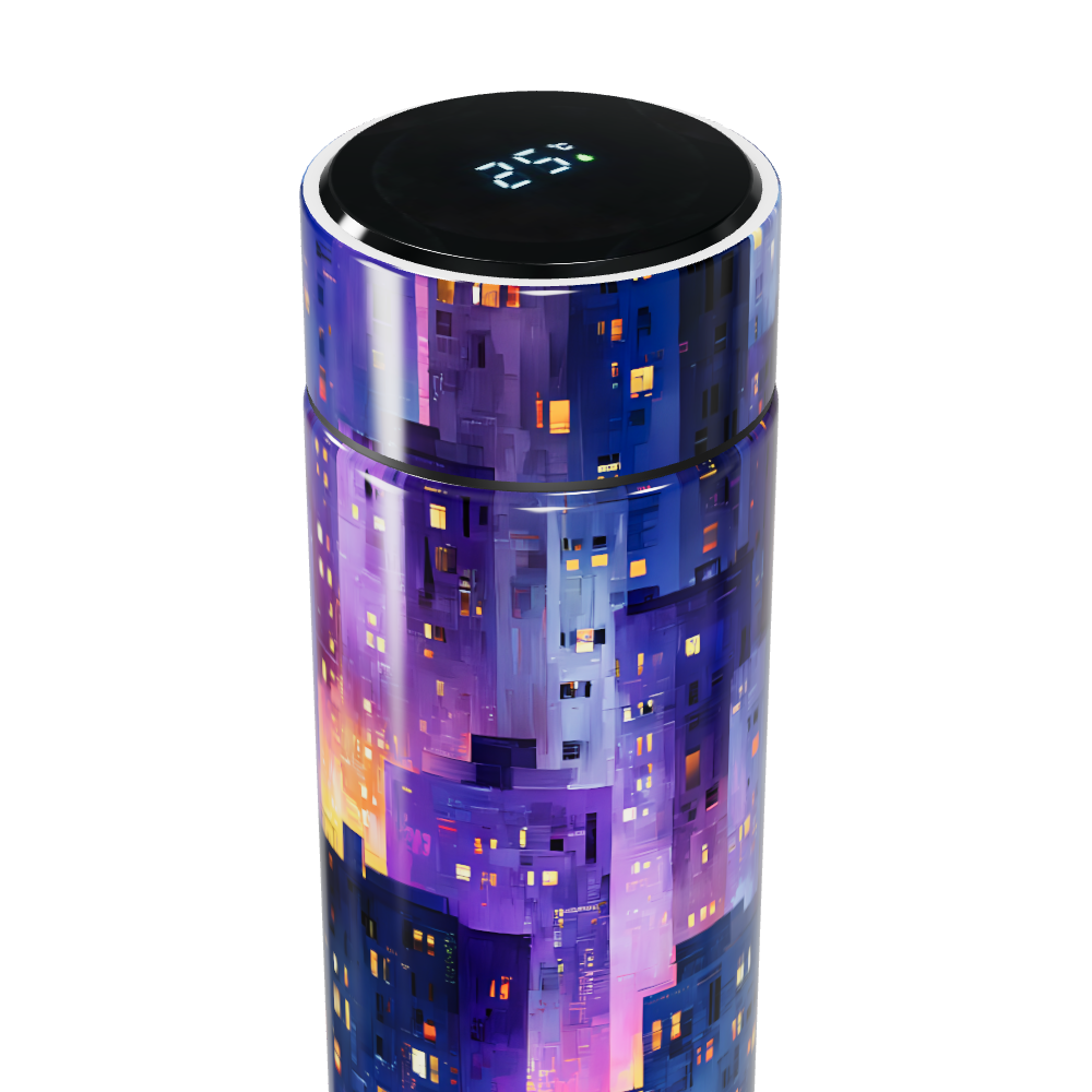 Garrafa Térmica Touch - Estampa Urbana Colorida