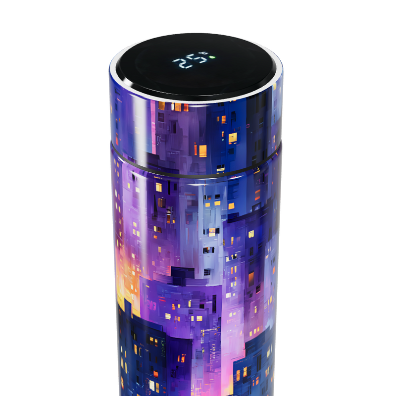 Garrafa Térmica Touch - Estampa Urbana Colorida