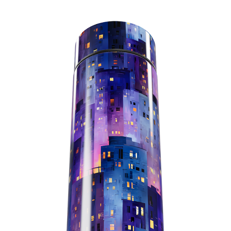 Garrafa Térmica Touch - Estampa Urbana Colorida