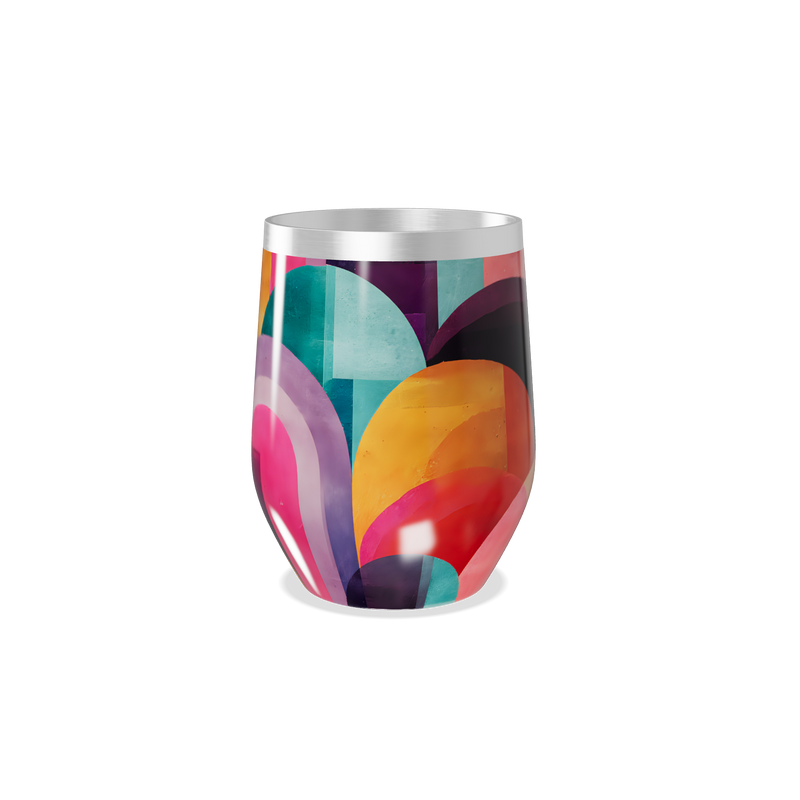 Copo Térmico Slim - Colorido Abstrato Inox