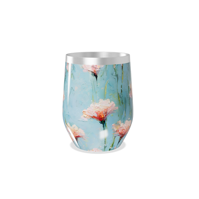 Copo Térmico Slim - Floral Azul Aço Inox