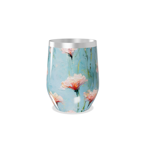 Copo Térmico Slim - Floral Azul Aço Inox