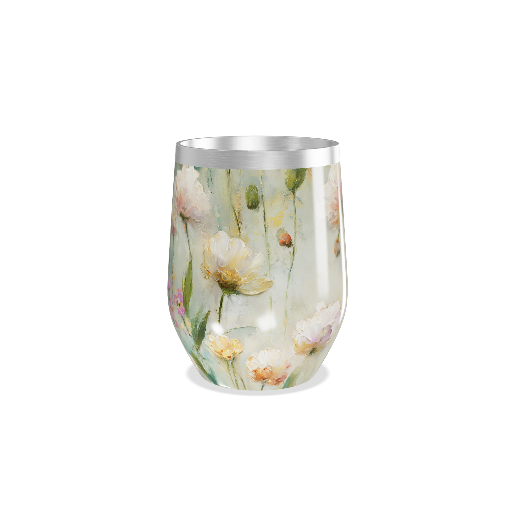 Copo Térmico Slim - Floral Colorido Inox