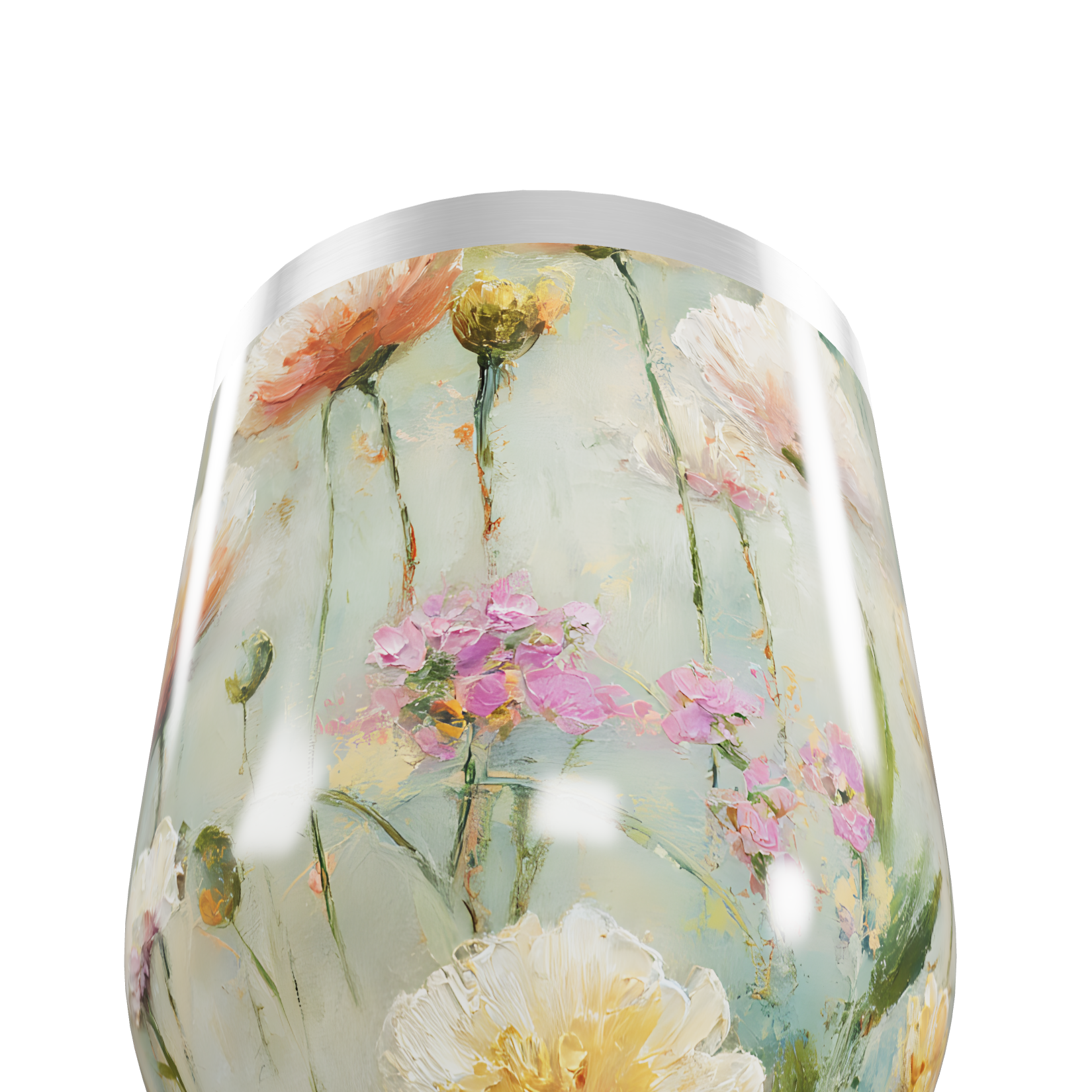 Copo Térmico Slim - Floral Colorido Inox