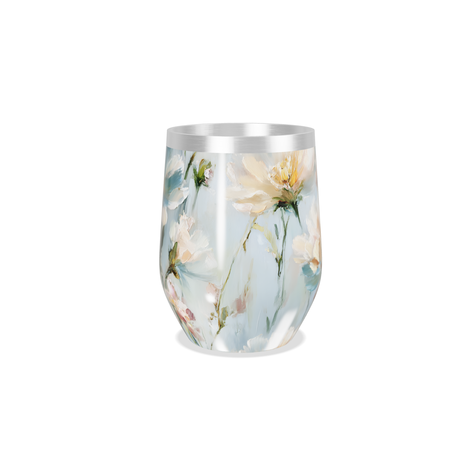 Copo Térmico Slim - Flores Coloridas Aço Inox