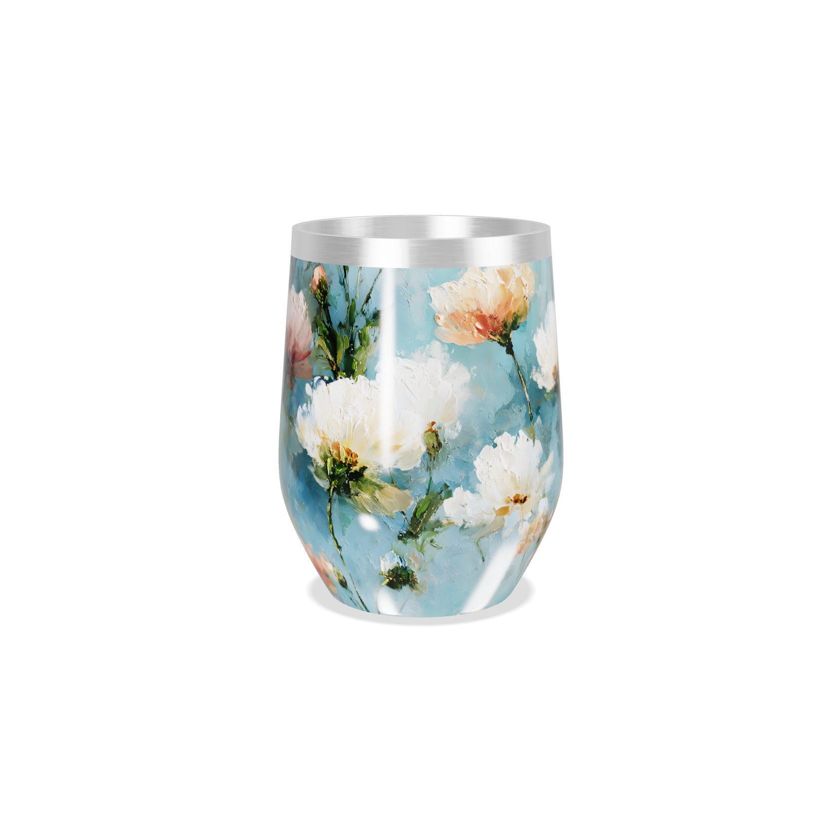 Copo Térmico Slim - Floral Azul