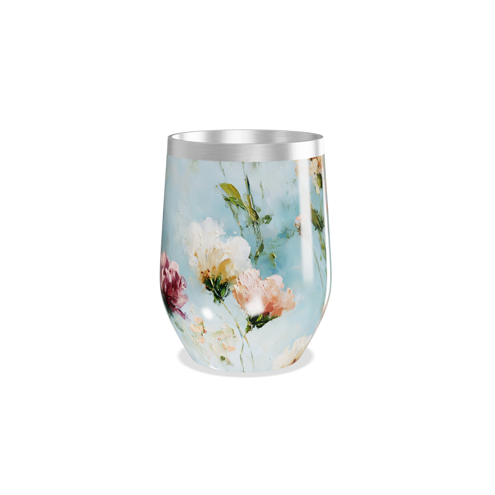 Copo Térmico Slim - Floral Azul