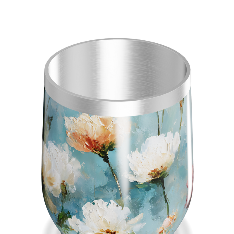 Copo Térmico Slim - Floral Azul