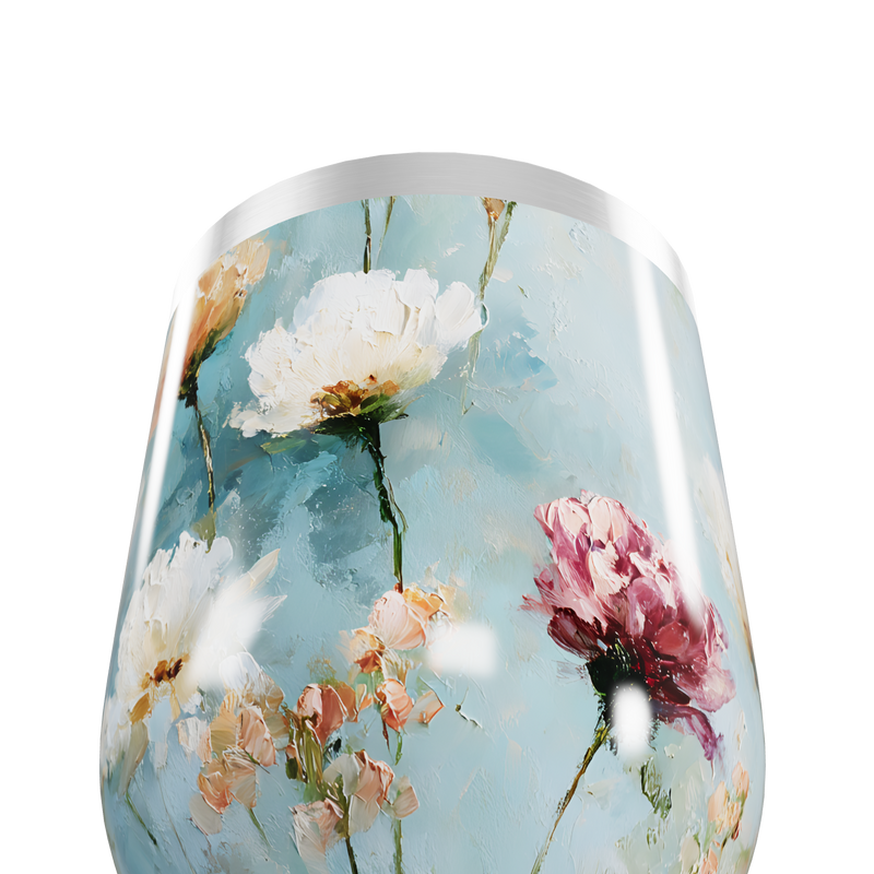 Copo Térmico Slim - Floral Azul