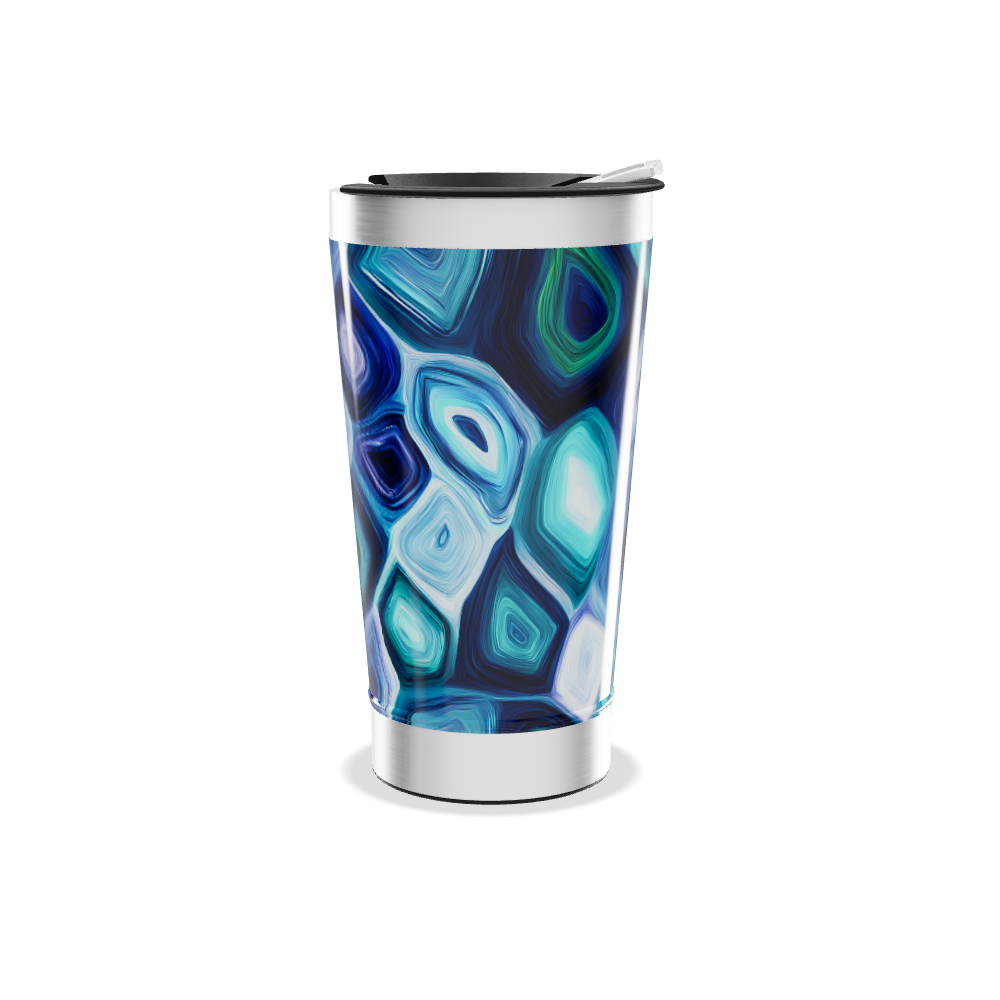 Copo Térmico - Estampa Geométrica Azul