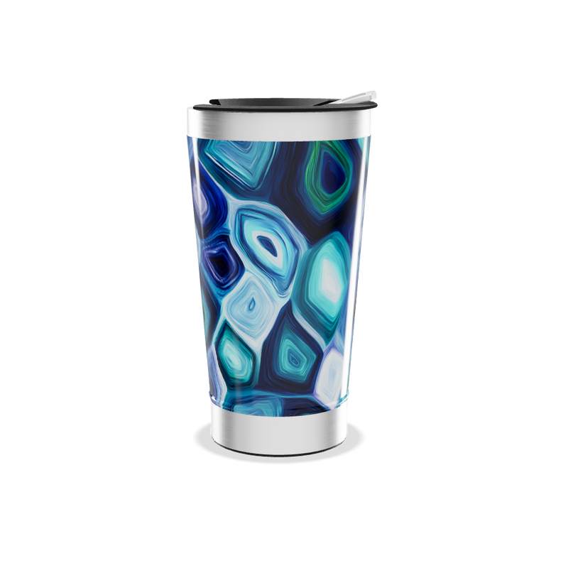 Copo Térmico - Estampa Geométrica Azul