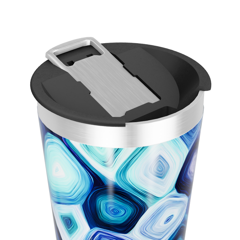 Copo Térmico - Estampa Geométrica Azul