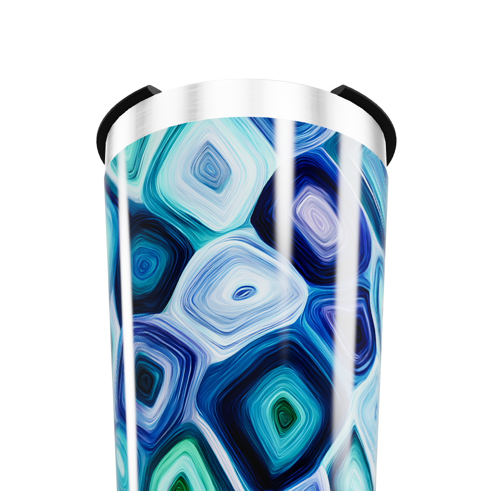 Copo Térmico - Estampa Geométrica Azul