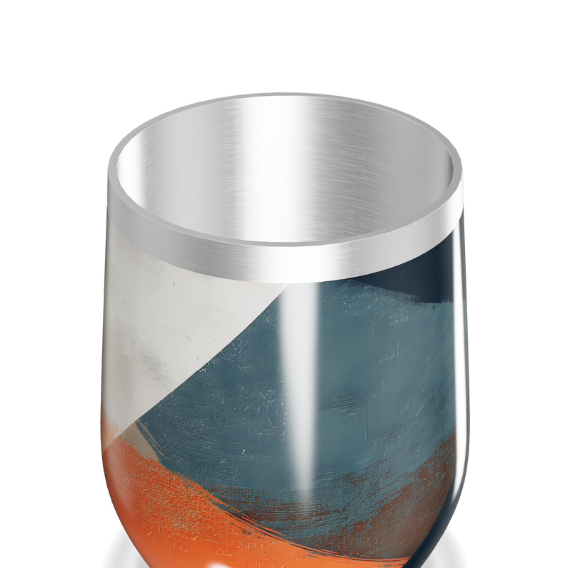 Copo Térmico Slim - Azul com Detalhe Laranja