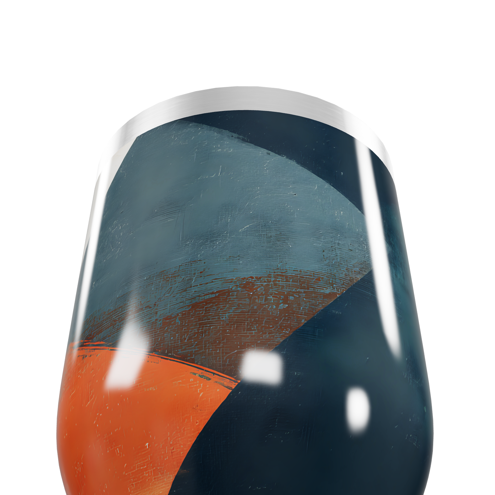 Copo Térmico Slim - Azul com Detalhe Laranja