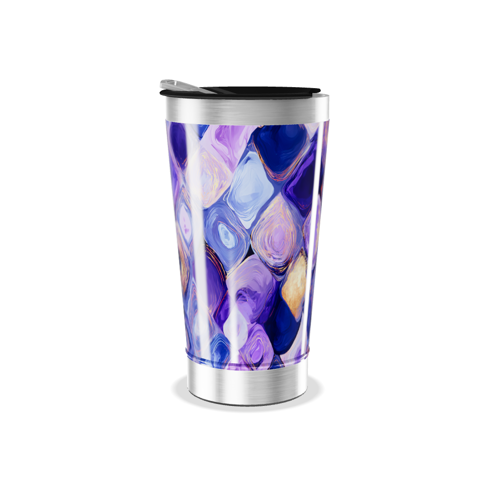 Copo Térmico - Estampa Geométrica Azul