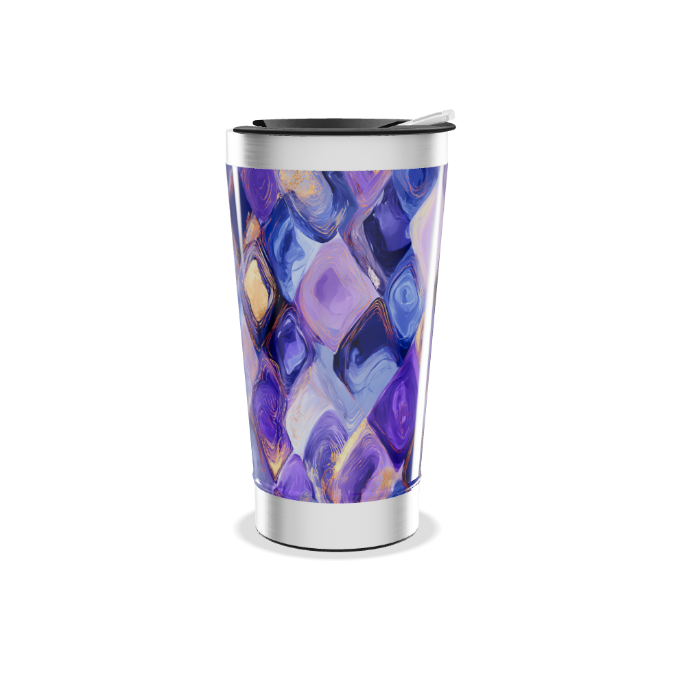 Copo Térmico - Estampa Geométrica Azul