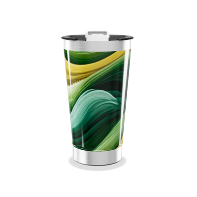 Copo Térmico - Estampa Abstrata Verde