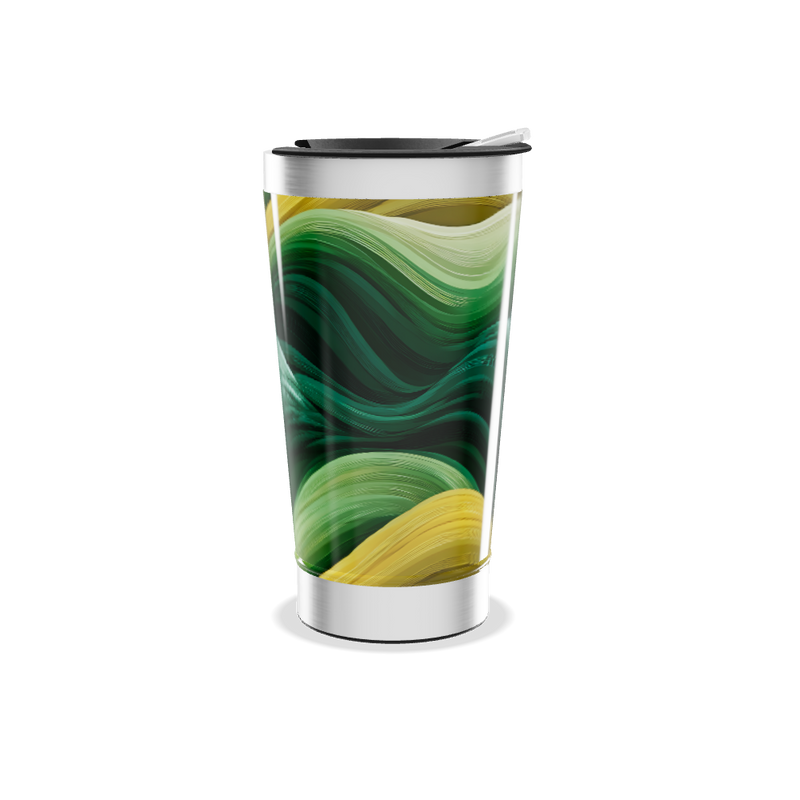 Copo Térmico - Estampa Abstrata Verde