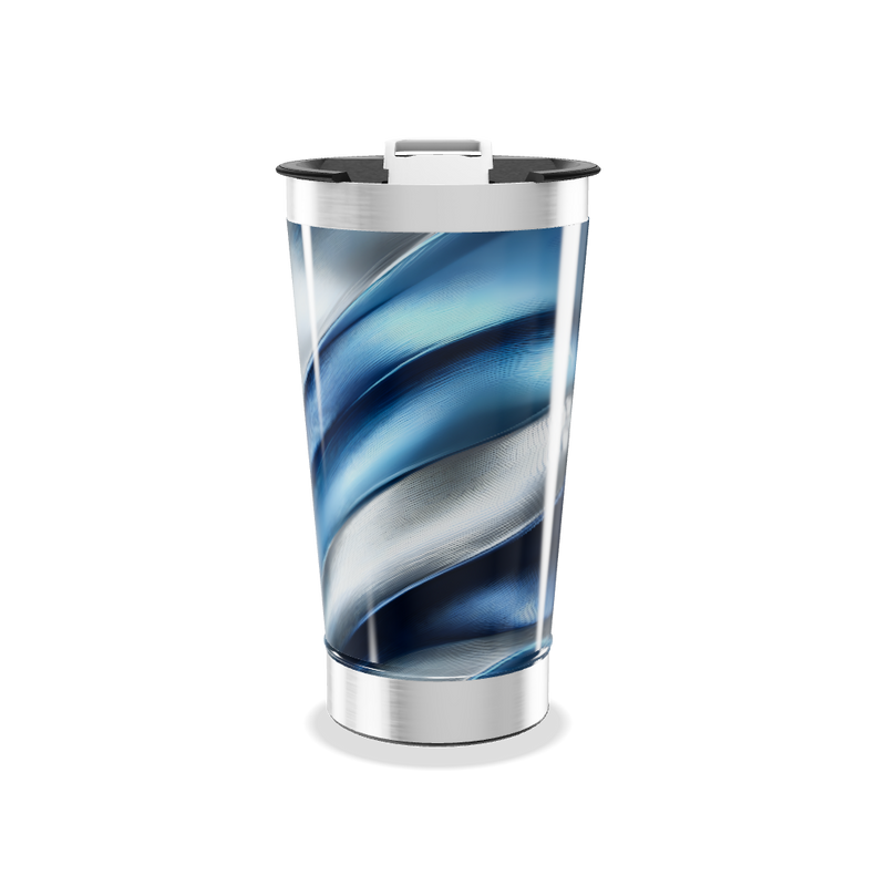 Copo Térmico - Espiral Azul e Prata