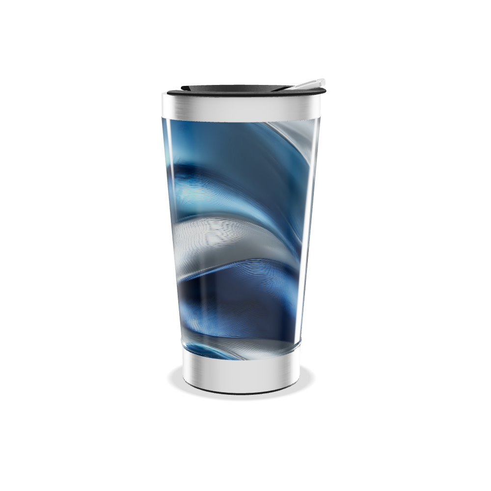 Copo Térmico - Espiral Azul e Prata